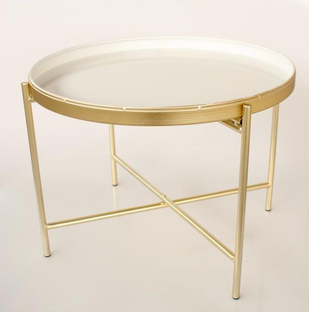 White Enamel Side Table